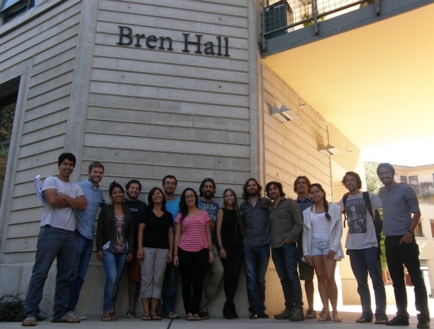 Fellows standing with Stefan Gelcich in front of the Bren School