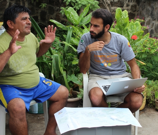 Pablo working with fisherman in Galapagos