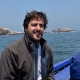 Matias Caillaux in a rowboat